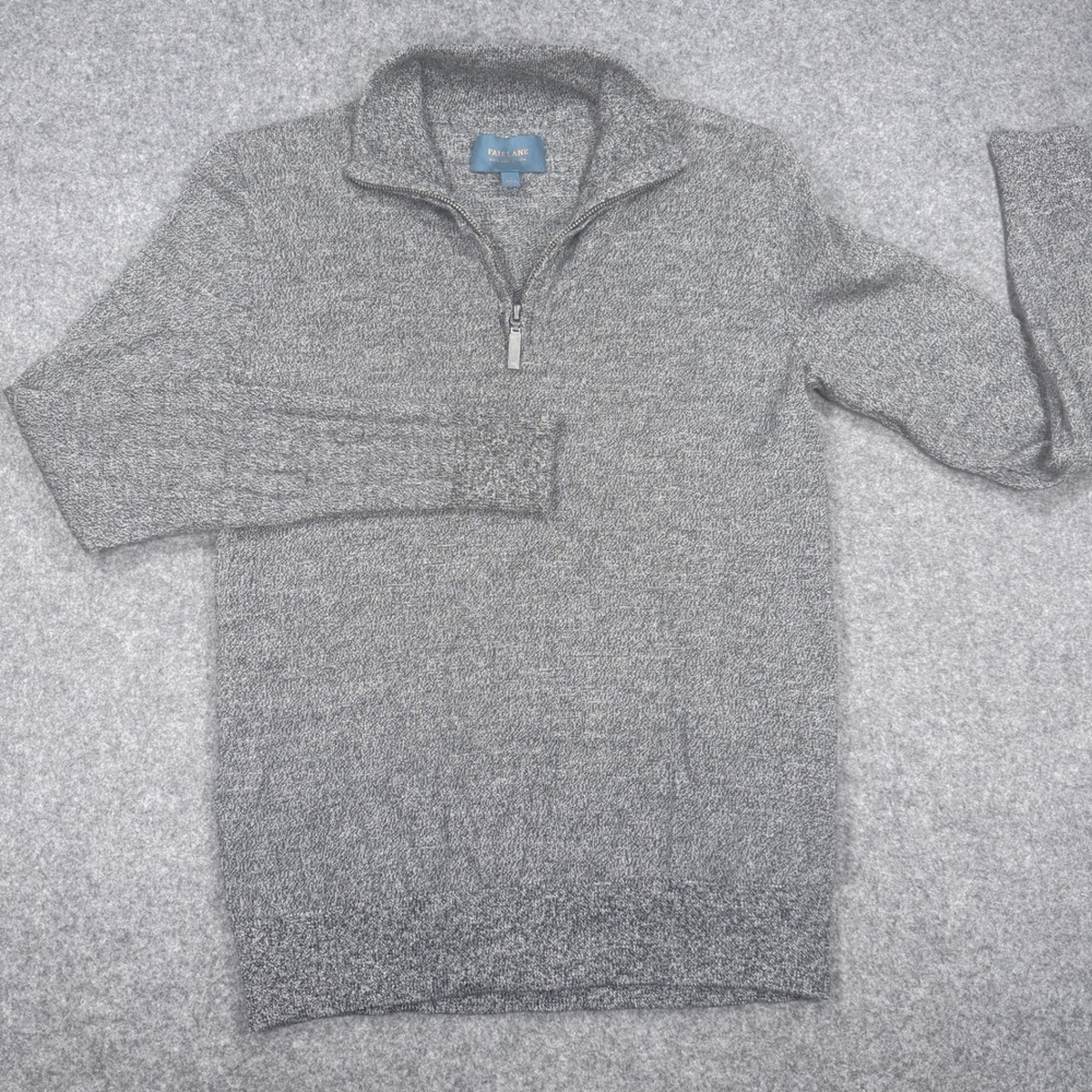Fairlane Mens Small 100% Merino Wool Quarter Zip Sweater Charcoal Grey Heather